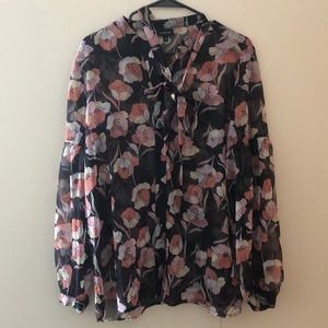 Shear floral blouse